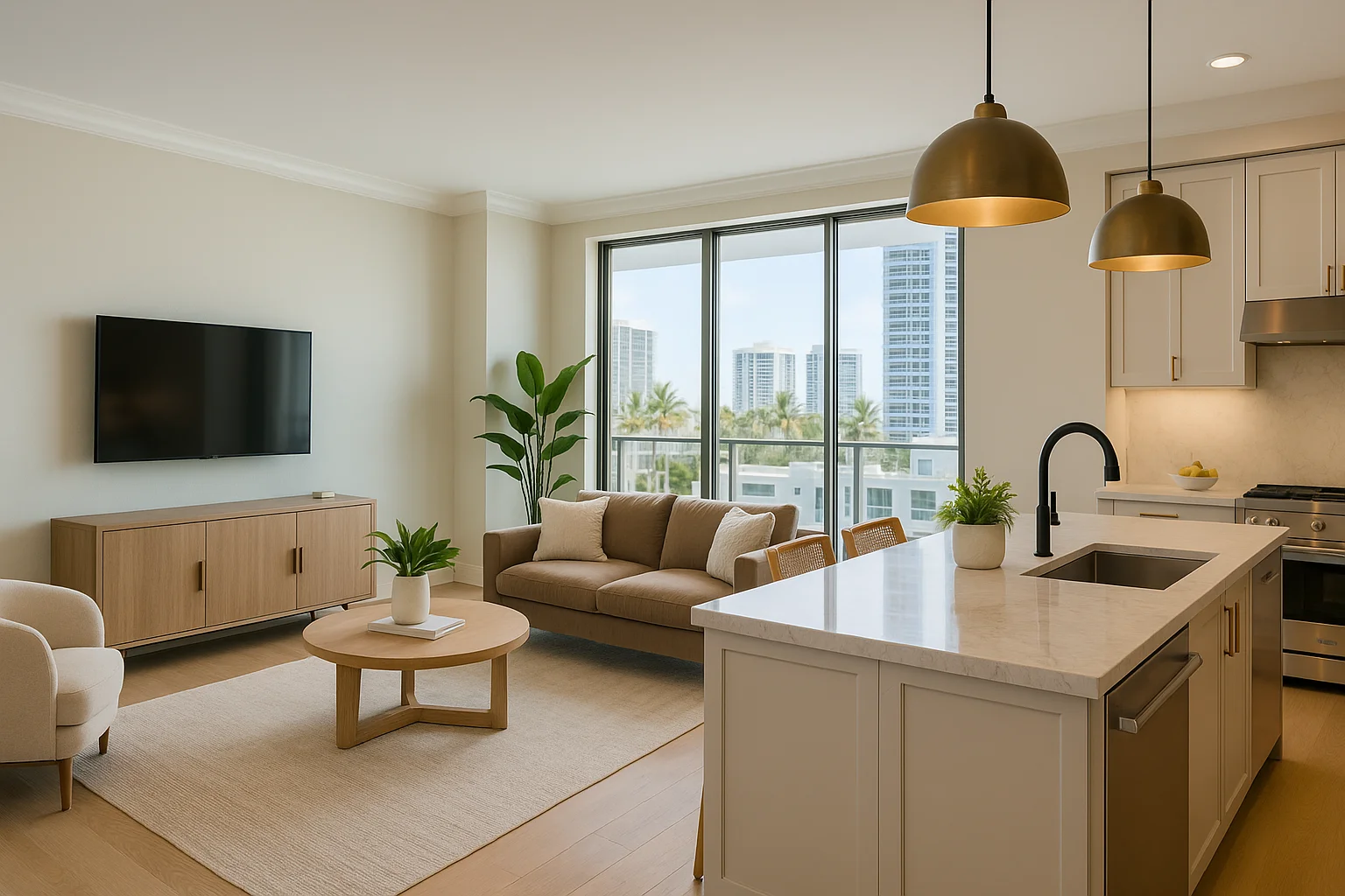 Beautiful painted interior in Miami home