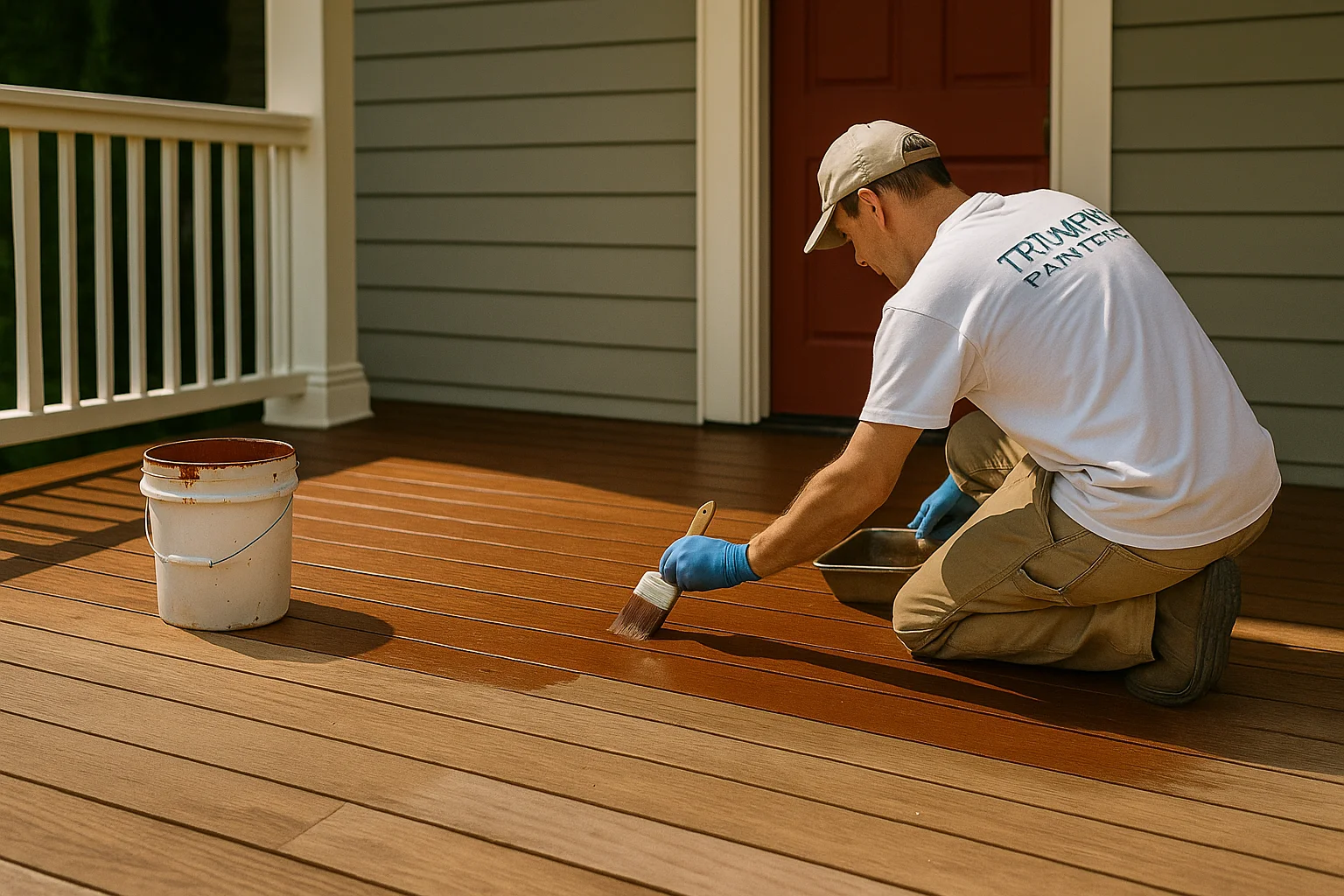 Residential porch painting and staining Miami