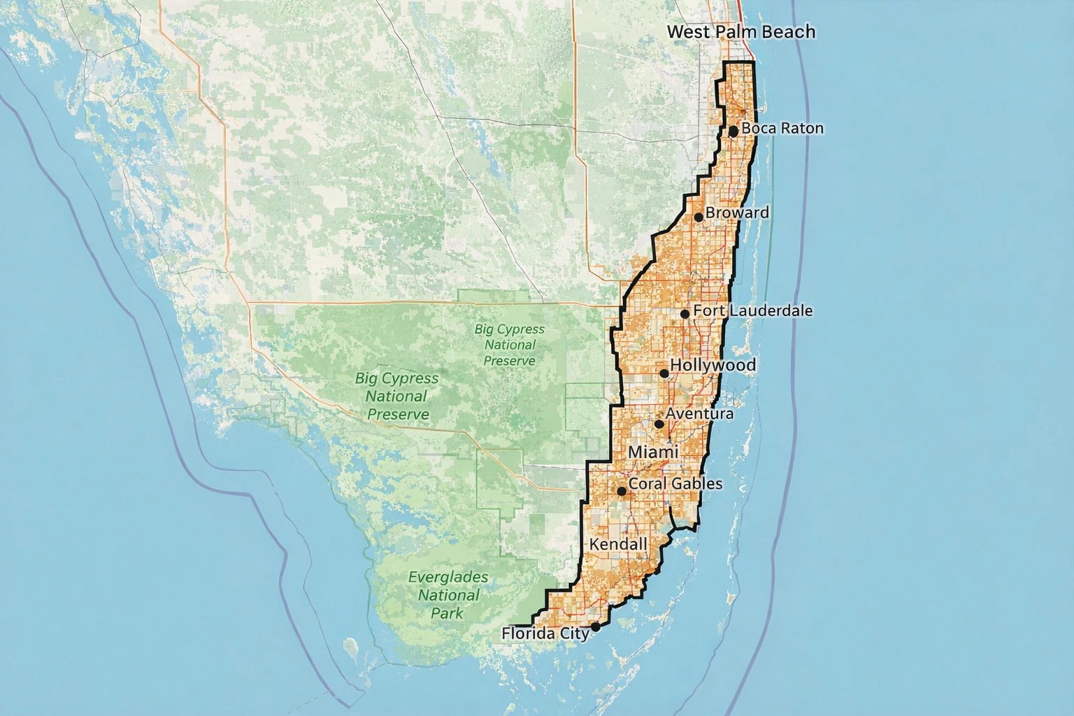 Triumph Painters service area covering Miami-Dade, Broward, and Palm Beach counties